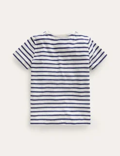 Oberteile & T-shirts | Boden T-Shirt für den Alltag- Dunkelblau/Ecru