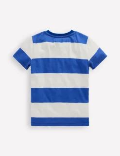 Oberteile & T-shirts | Boden T-Shirt für den Alltag-Leuchtendes Blau/Weiches Naturweiß Streifen LeuchtendesBlau/WeichesNaturweißStreifen