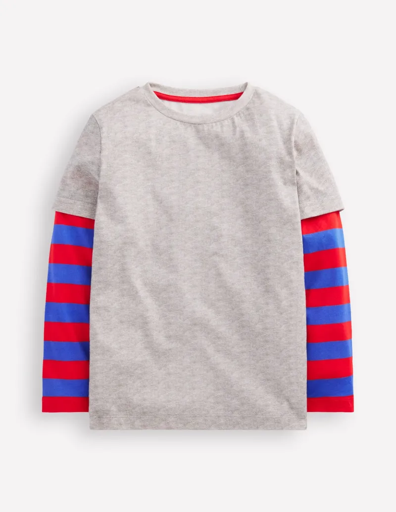 Oberteile & T-shirts | Boden T-Shirt im Lagenlook-Grau Meliert GrauMeliert