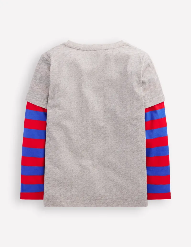 Oberteile & T-shirts | Boden T-Shirt im Lagenlook-Grau Meliert GrauMeliert