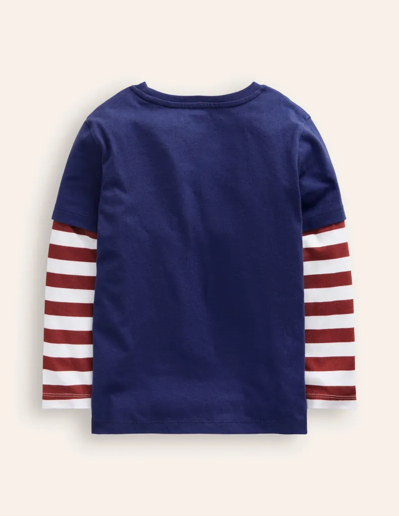 Oberteile & T-shirts | Boden T-Shirt mit Applikation im Lagenlook-Steuerbordblau Biber SteuerbordblauBiber