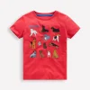 Oberteile & T-shirts | Boden T-Shirt mit Druck-Kirschtomaten-Rot Hunde Kirschtomaten-RotHunde