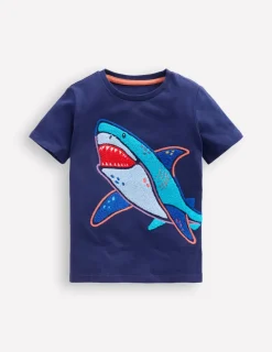 Oberteile & T-shirts | Boden T-Shirt mit Kreuzstich-Mittelalterliches Blau Hai MittelalterlichesBlauHai