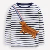 Oberteile & T-shirts | Boden T-Shirt mit originellem Taschenaufdruck-Steuerbordblau/Naturweiß Hund Steuerbordblau/NaturweißHund