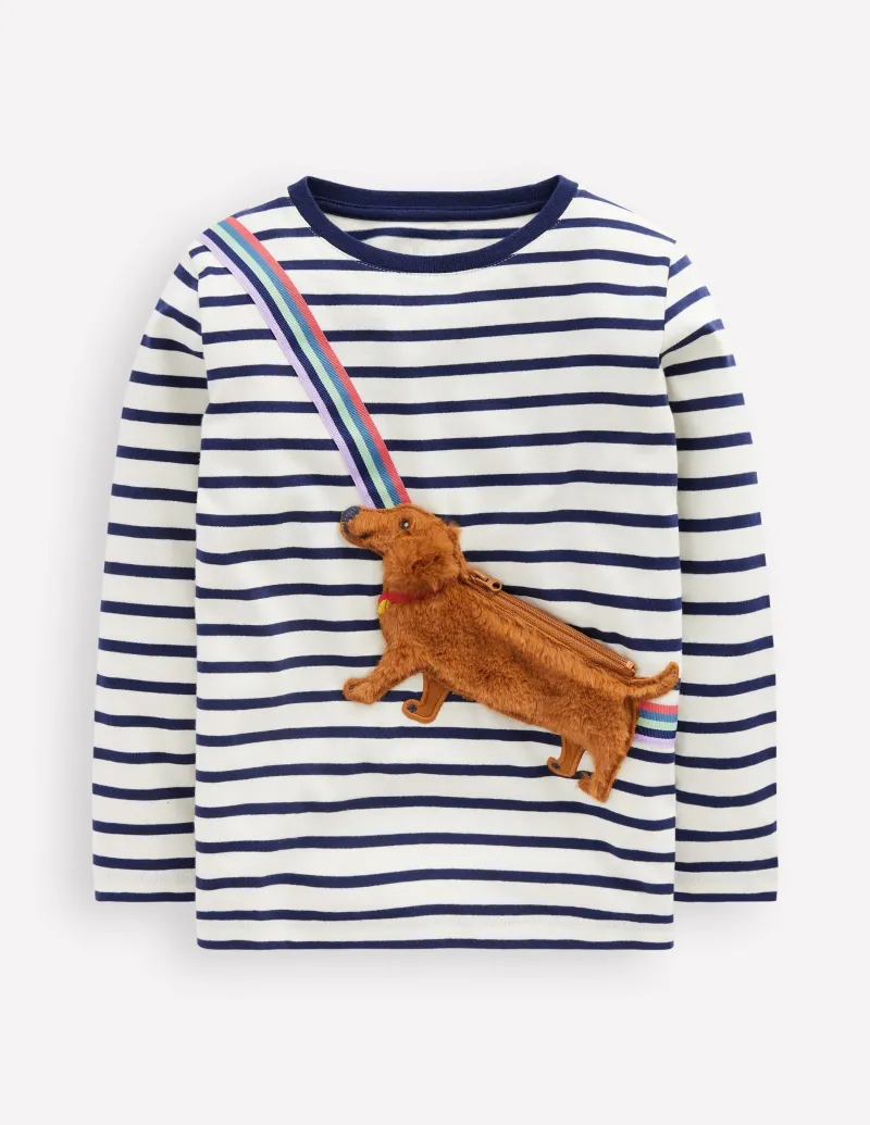 Oberteile & T-shirts | Boden T-Shirt mit originellem Taschenaufdruck-Steuerbordblau/Naturweiß Hund Steuerbordblau/NaturweißHund