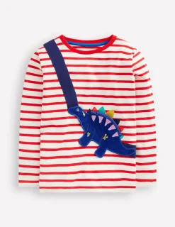 Oberteile & T-shirts | Boden T-Shirt mit originellem Taschenaufdruck-Mohnblumenrot Dino MohnblumenrotDino