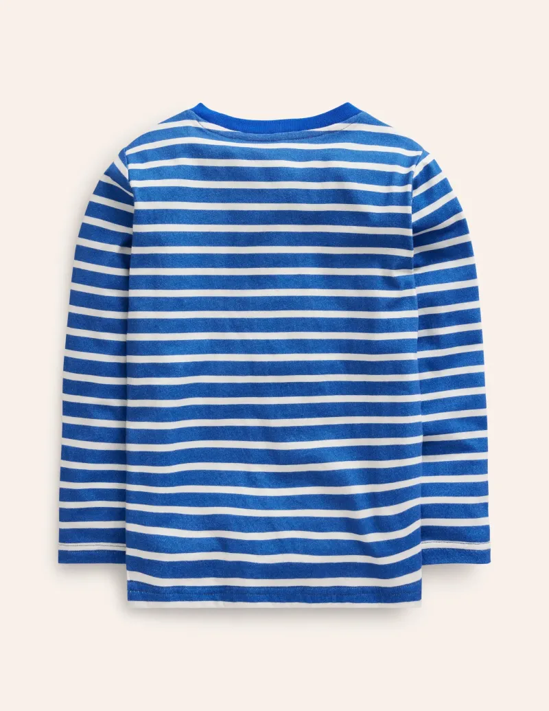 Oberteile & T-shirts | Boden T-Shirt mit originellem Taschenaufdruck-Delfter Blau und Naturweiß Streifen DelfterBlauundNaturweißStreifen