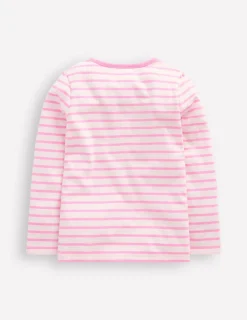Oberteile & T-shirts | Boden T-Shirt mit Puffärmeln und Applikation-Kaugummirosa/Naturweiß Haustiere Kaugummirosa/NaturweißHaustiere
