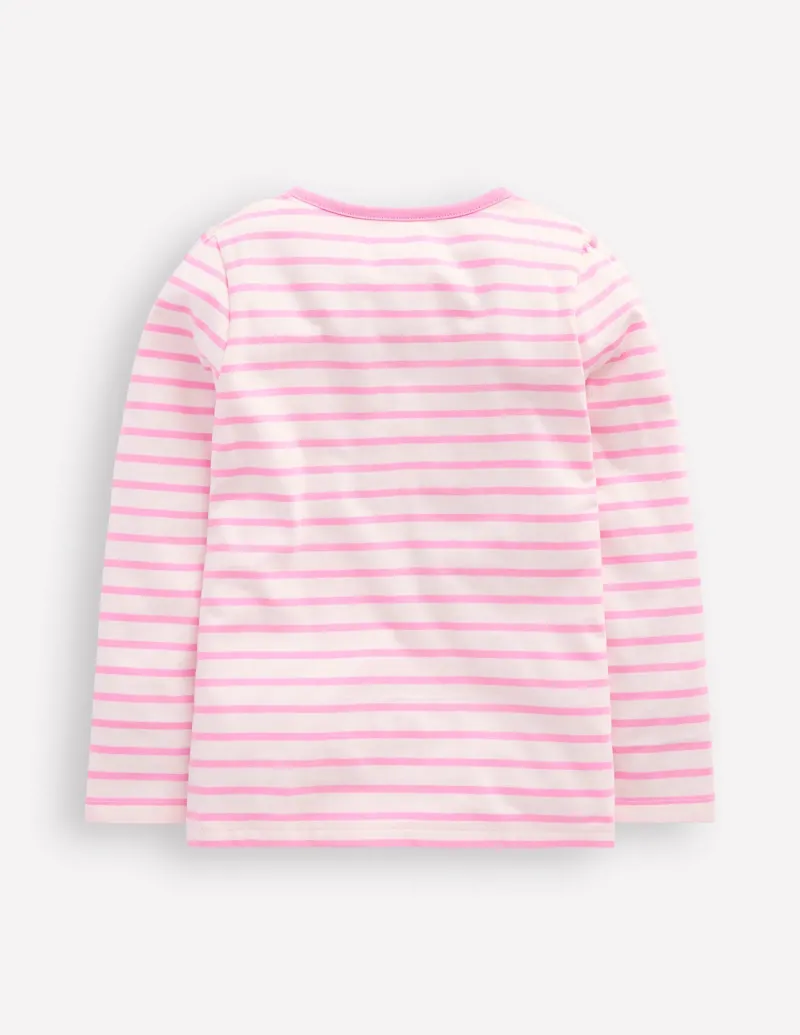 Oberteile & T-shirts | Boden T-Shirt mit Puffärmeln und Applikation-Kaugummirosa/Naturweiß Haustiere Kaugummirosa/NaturweißHaustiere