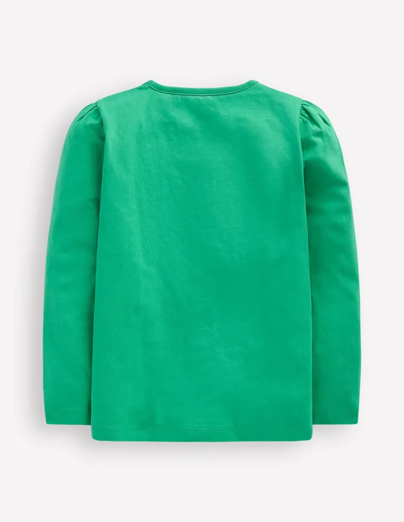 Oberteile & T-shirts | Boden T-Shirt mit Puffärmeln und Applikation-Aloe-Grün Hase Aloe-GrünHase