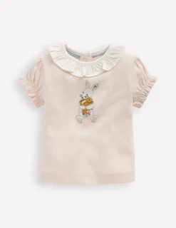 Oberteile & T-shirts | Boden T-Shirt mit Rüschenausschnitt- Kreiderosa