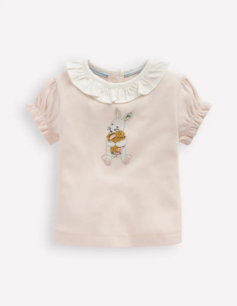 Oberteile & T-shirts | Boden T-Shirt mit Rüschenausschnitt- Kreiderosa