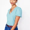 Nachtwäsche & Schlafanzüge | T-shirts & Tops | Boden T-Shirt mit V-Ausschnitt- Enteneiblau