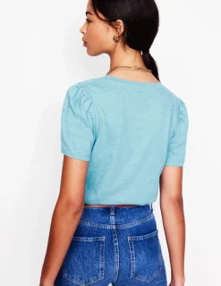Nachtwäsche & Schlafanzüge | T-shirts & Tops | Boden T-Shirt mit V-Ausschnitt- Enteneiblau