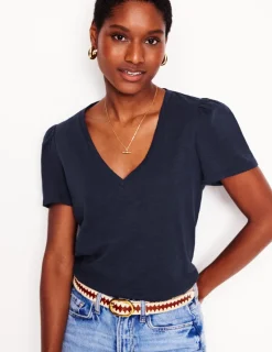 Nachtwäsche & Schlafanzüge | T-shirts & Tops | Boden T-Shirt mit V-Ausschnitt- Marineblaue