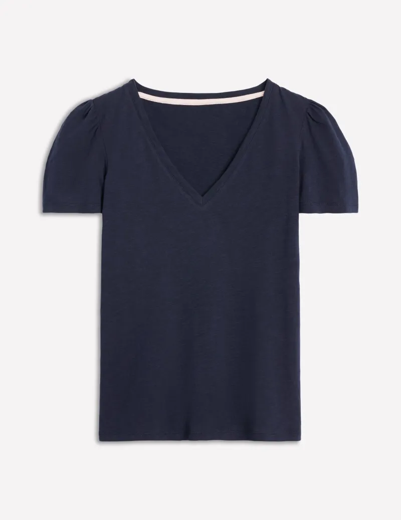 Nachtwäsche & Schlafanzüge | T-shirts & Tops | Boden T-Shirt mit V-Ausschnitt- Marineblaue
