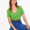 Nachtwäsche & Schlafanzüge | T-shirts & Tops | Boden T-Shirt mit V-Ausschnitt- Paradiesgrün