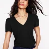Nachtwäsche & Schlafanzüge | T-shirts & Tops | Boden T-Shirt mit V-Ausschnitt- Schwarz