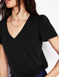 Nachtwäsche & Schlafanzüge | T-shirts & Tops | Boden T-Shirt mit V-Ausschnitt- Schwarz
