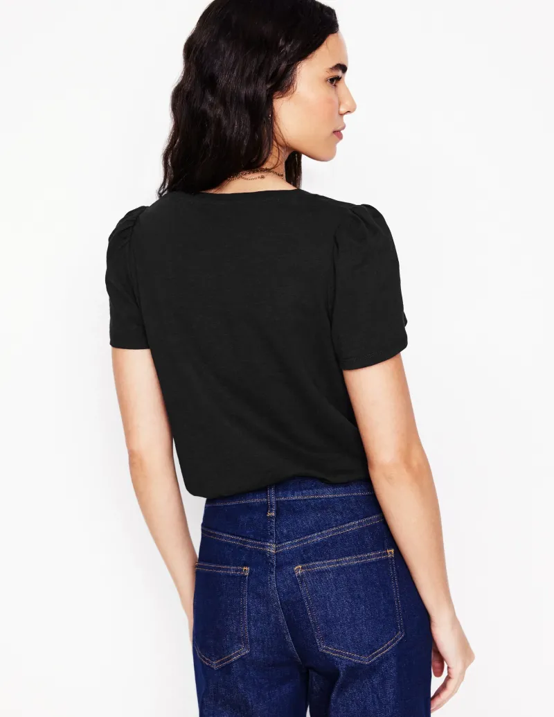 Nachtwäsche & Schlafanzüge | T-shirts & Tops | Boden T-Shirt mit V-Ausschnitt- Schwarz