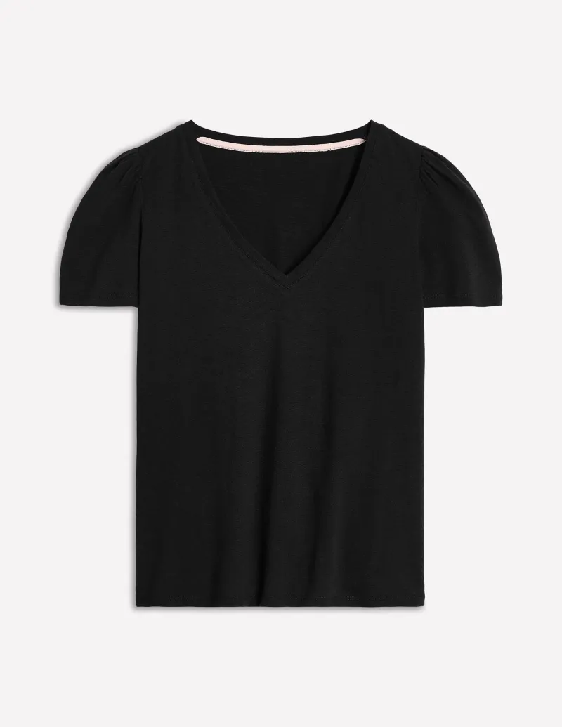 Nachtwäsche & Schlafanzüge | T-shirts & Tops | Boden T-Shirt mit V-Ausschnitt- Schwarz
