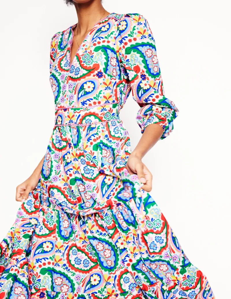 Kleider & Jumpsuits | Midi | Boden Violet Midikleid aus Baumwolle-Bunt, Wiesen-Paisley Bunt,Wiesen-Paisley