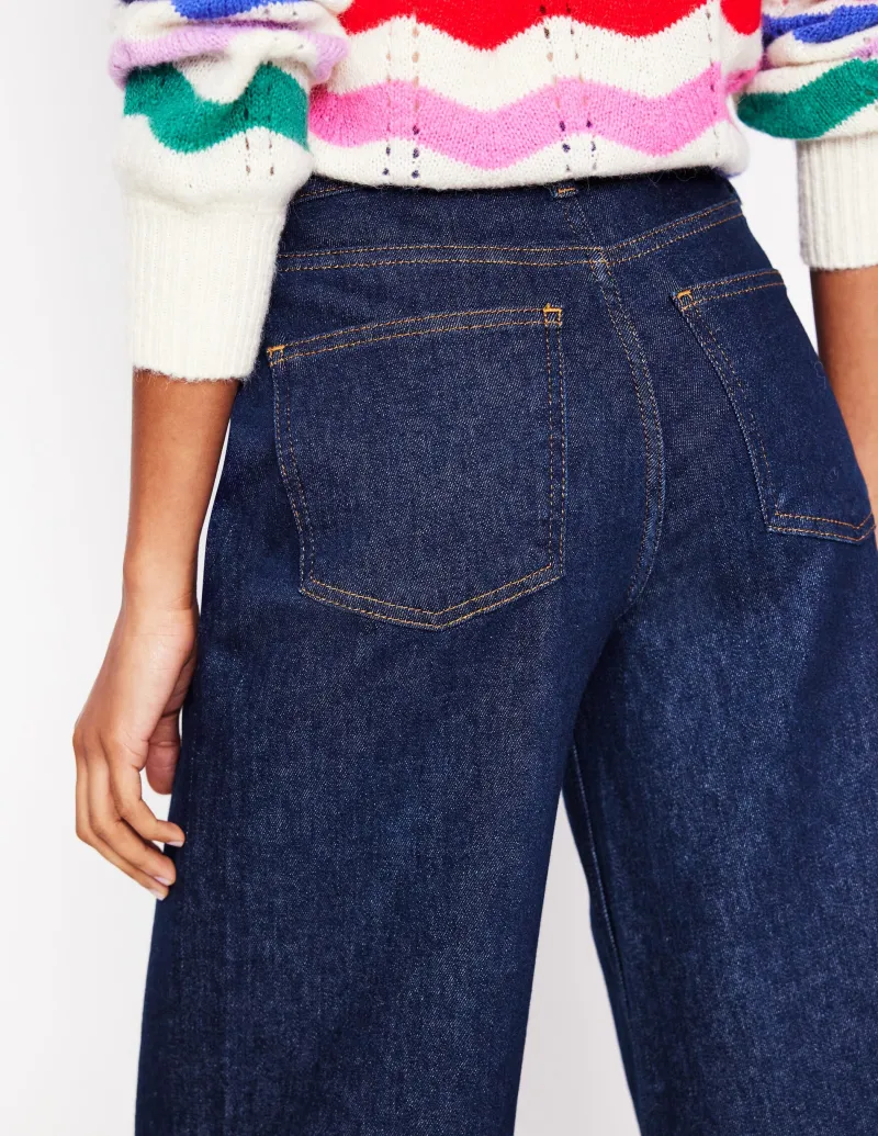 Jeans | Boden Weite, verkürzte Jeans mit hohem Bund-Indigo Waschung IndigoWaschung