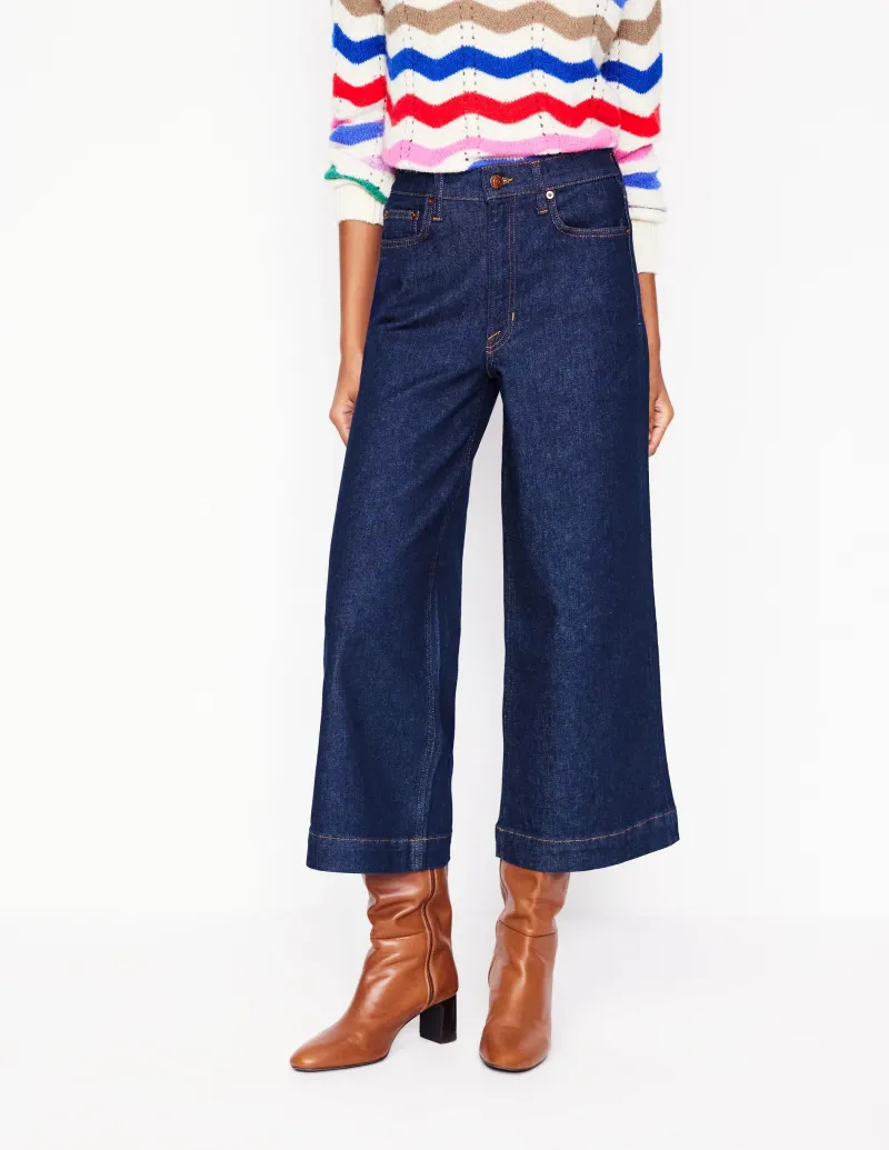 Jeans | Boden Weite, verkürzte Jeans mit hohem Bund-Indigo Waschung IndigoWaschung
