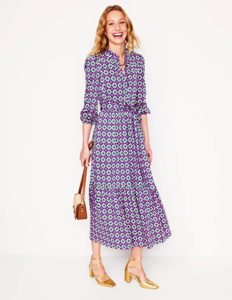 Kleider & Jumpsuits | Midi | Boden Willow Gestuftes Jerseykleid-Bunt, Marokkanischer Diamant Bunt,MarokkanischerDiamant