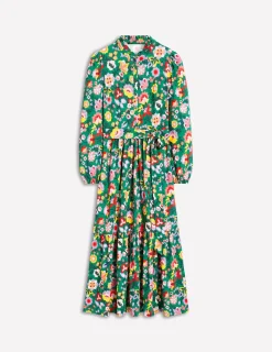 Kleider & Jumpsuits | Midi | Boden Willow Gestuftes Jerseykleid-Waldgras, Blühende Rebe Waldgras,BlühendeRebe